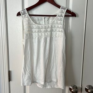 J. Crew Cream Lace Top Tank